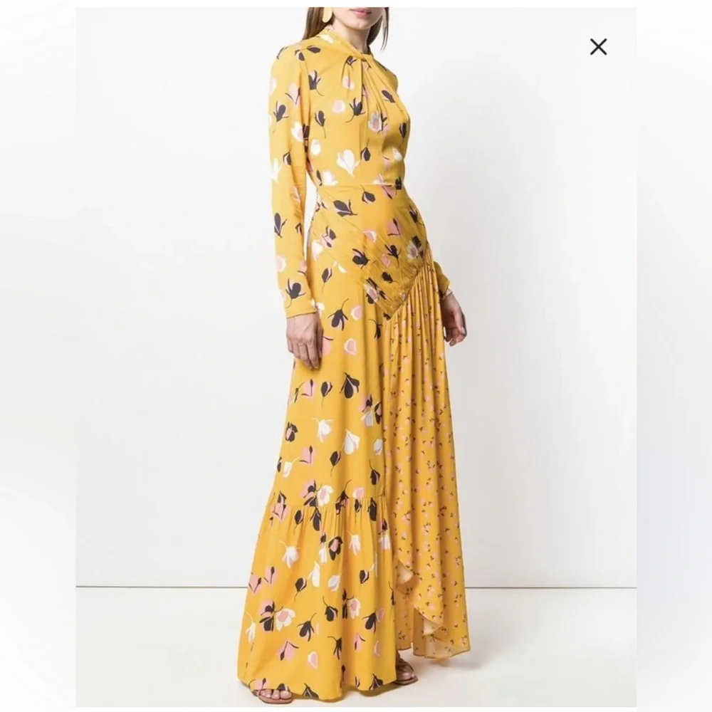 Self-Portrait Yellow Floral Maxi Dress NWT - Picture 2 of 6